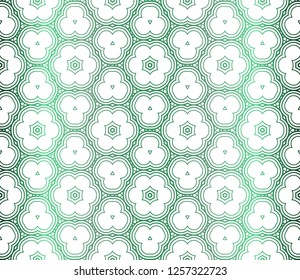 Seamless Geometrical Floral Texture. Vector Illustration. For Design, Wallpaper, Fashion, Print. Gradient color.