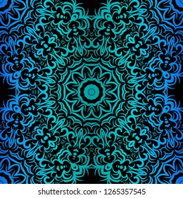 Seamless Geometrical Floral Texture. Vector Illustration. For Design, Wallpaper, Fashion, Print. Neon Color.