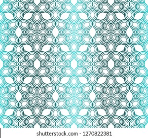 Seamless Geometrical Floral Texture. Vector Illustration. For Design, Wallpaper, Fashion, Print. Light green Gradient