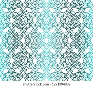 Seamless Geometrical Floral Texture. Vector Illustration. For Design, Wallpaper, Fashion, Print. Light green Gradient