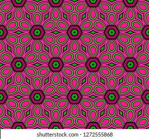Seamless Geometrical Floral Texture. Vector Illustration. For Design, Wallpaper, Fashion, Print. Gradient color.