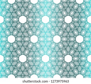 Seamless Geometrical Floral Texture. Vector Illustration. For Design, Wallpaper, Fashion, Print. Light green Gradient