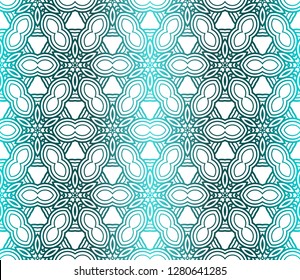 Seamless Geometrical Floral Texture. Vector Illustration. For Design, Wallpaper, Fashion, Print. Light green Gradient