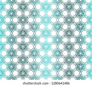 Seamless Geometrical Floral Texture. Vector Illustration. For Design, Wallpaper, Fashion, Print. Light green Gradient