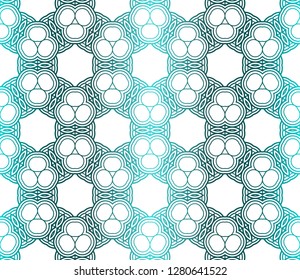 Seamless Geometrical Floral Texture. Vector Illustration. For Design, Wallpaper, Fashion, Print. Light green Gradient