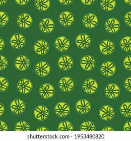 Nahtlose geometrische Muster für Blumenstaub mit Kreis und Hintergrund