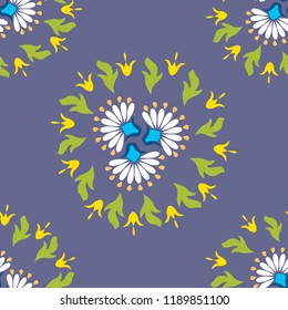 seamless geometrical flower pattern (Vector)