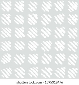 Seamless  geometrical hand drawn pattern with simple stitched squares motif. Subtle light gray and white. Monochromatic texture. Imperfect feel.