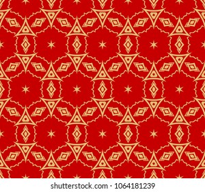 Seamless Geometrical linear texture. Original geometrical puzzle. Backdrop. Vector illustration. For design, wallpaper, fashion, print.