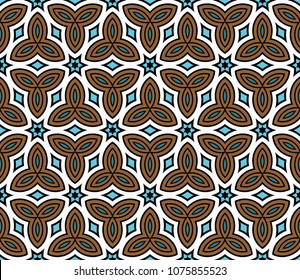 Seamless Geometrical linear texture. Original geometrical puzzle. Backdrop. Vector illustration. For stylish design, wallpaper, fashion, print.