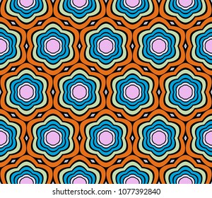 Seamless Geometrical linear texture. Original geometrical puzzle. Backdrop. Vector illustration. For stylish design, wallpaper, fashion, print.