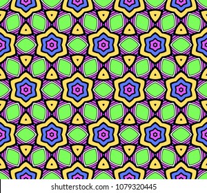 Seamless Geometrical linear texture. Original geometrical puzzle. Backdrop. Vector illustration. For stylish design, wallpaper, fashion, print.