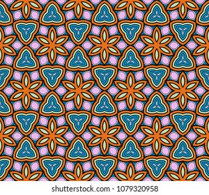 Seamless Geometrical linear texture. Original geometrical puzzle. Backdrop. Vector illustration. For stylish design, wallpaper, fashion, print.