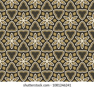 Seamless Geometrical linear texture. Original geometrical puzzle. Backdrop. Vector illustration. For stylish design, wallpaper, fashion, print.