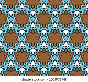 Seamless Geometrical linear texture. Original geometrical puzzle. Backdrop. Vector illustration. For stylish design, wallpaper, fashion, print.