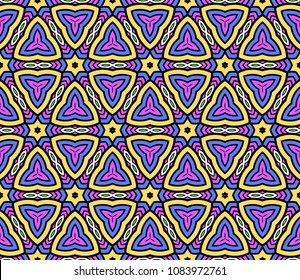 Seamless Geometrical linear texture. Original geometrical puzzle. Backdrop. Vector illustration. For stylish design, wallpaper, fashion, print.