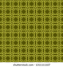 Seamless Geometrical Linear Texture. Original Geometrical Puzzle. Backdrop. Vector illustration. Green color.