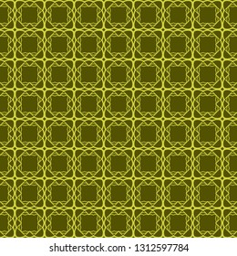 Seamless Geometrical Linear Texture. Original Geometrical Puzzle. Backdrop. Vector illustration. Green color.