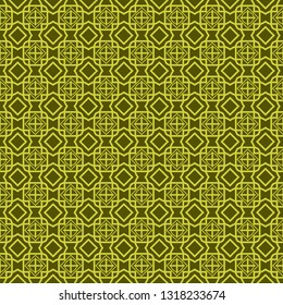 Seamless Geometrical Linear Texture. Original Geometrical Puzzle. Backdrop. Vector illustration. Green color.