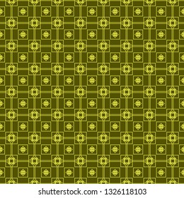 Seamless Geometrical Linear Texture. Original Geometrical Puzzle. Backdrop. Vector illustration. Green color.