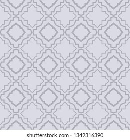 Seamless Geometrical Linear Texture. Original Geometrical Puzzle. Backdrop. Vector Illustration. For Design, Wallpaper, Fashion, Print. gREY COLOR.