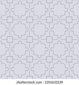 Seamless Geometrical Linear Texture. Original Geometrical Puzzle. Backdrop. Vector Illustration. For Design, Wallpaper, Fashion, Print. gREY COLOR.
