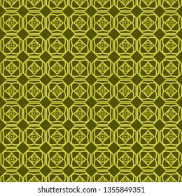 Seamless Geometrical Linear Texture. Original Geometrical Puzzle. Backdrop. Vector illustration. Green color.