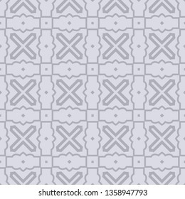 Seamless Geometrical Linear Texture. Original Geometrical Puzzle. Backdrop. Vector Illustration. For Design, Wallpaper, Fashion, Print. gREY COLOR.