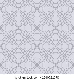 Seamless Geometrical Linear Texture. Original Geometrical Puzzle. Backdrop. Vector Illustration. For Design, Wallpaper, Fashion, Print. gREY COLOR.