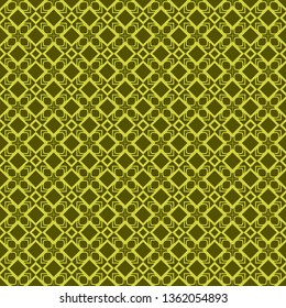 Seamless Geometrical Linear Texture. Original Geometrical Puzzle. Backdrop. Vector illustration. Green color.