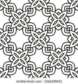 Seamless Geometrical Linear Texture. Original Geometrical Puzzle. Backdrop. Vector Illustration. For Design, Wallpaper, Fashion, Print