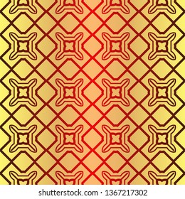 Seamless Geometrical Linear Texture. Original Geometrical Puzzle. Backdrop. Vector Illustration. For Design, Wallpaper, Fashion, Print. Sunrise color.