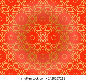 Seamless Geometrical Linear Texture. Original Geometrical Puzzle. Backdrop. Vector Illustration. For Design, Wallpaper, Fashion, Print.