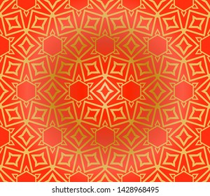 Seamless Geometrical Linear Texture. Original Geometrical Puzzle. Backdrop. Vector Illustration. For Design, Wallpaper, Fashion, Print.