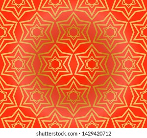 Seamless Geometrical Linear Texture. Original Geometrical Puzzle. Backdrop. Vector Illustration. For Design, Wallpaper, Fashion, Print.