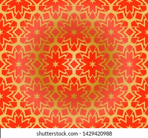 Seamless Geometrical Linear Texture. Original Geometrical Puzzle. Backdrop. Vector Illustration. For Design, Wallpaper, Fashion, Print.