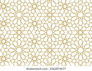 Seamless geometrical luxury gold vector pattern in Arabian style 