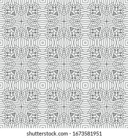 Seamless geometrical models. Abstract braided patterns with a thin line. Stylish wall-paper. Vector graphics.
