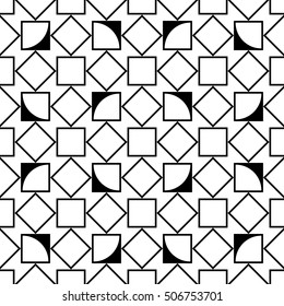 Seamless geometrical monochrome pattern 