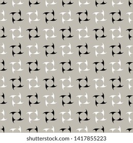 Seamless geometrical monochrome pattern with abstract shapes.