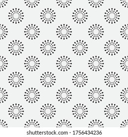 Seamless geometrical monochrome pattern. Abstract minimal texture. Simple modern wallpaper for design postcard, poster, flyer, cover. Vector graphics.