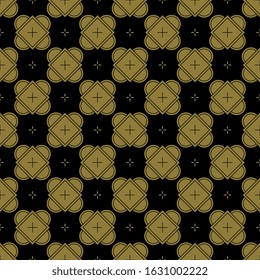 Seamless geometrical monochrome pattern with medieval Gothic mandalas.