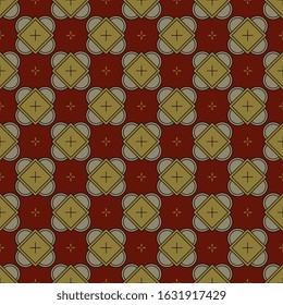 Seamless geometrical monochrome pattern with medieval Gothic mandalas.