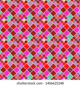 Seamless geometrical multicolored diagonal square pattern background - colorful abstract vector design