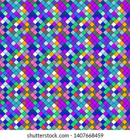 Seamless geometrical multicolored diagonal square pattern background - colorful abstract vector design