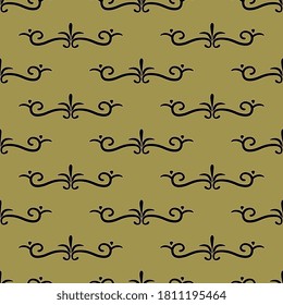 Seamless geometrical pattern with abstract floral vignettes. Ancient Greek motif.