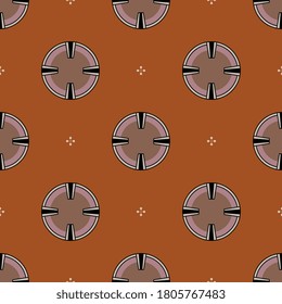 Seamless geometrical pattern with abstract round shapes.