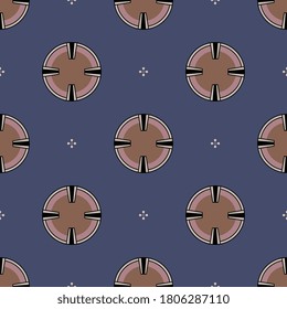 Seamless geometrical pattern with abstract round shapes.