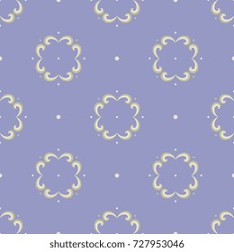 Seamless geometrical pattern with abstract round vignettes.