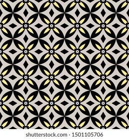 Seamless geometrical pattern. Abstract geometrical shapes. Stylized square floral motifs.